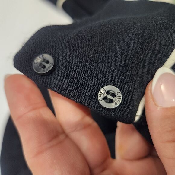 Maria Cher contrast minimalist black white top blouse size 2 - CL - Picture 11 of 14